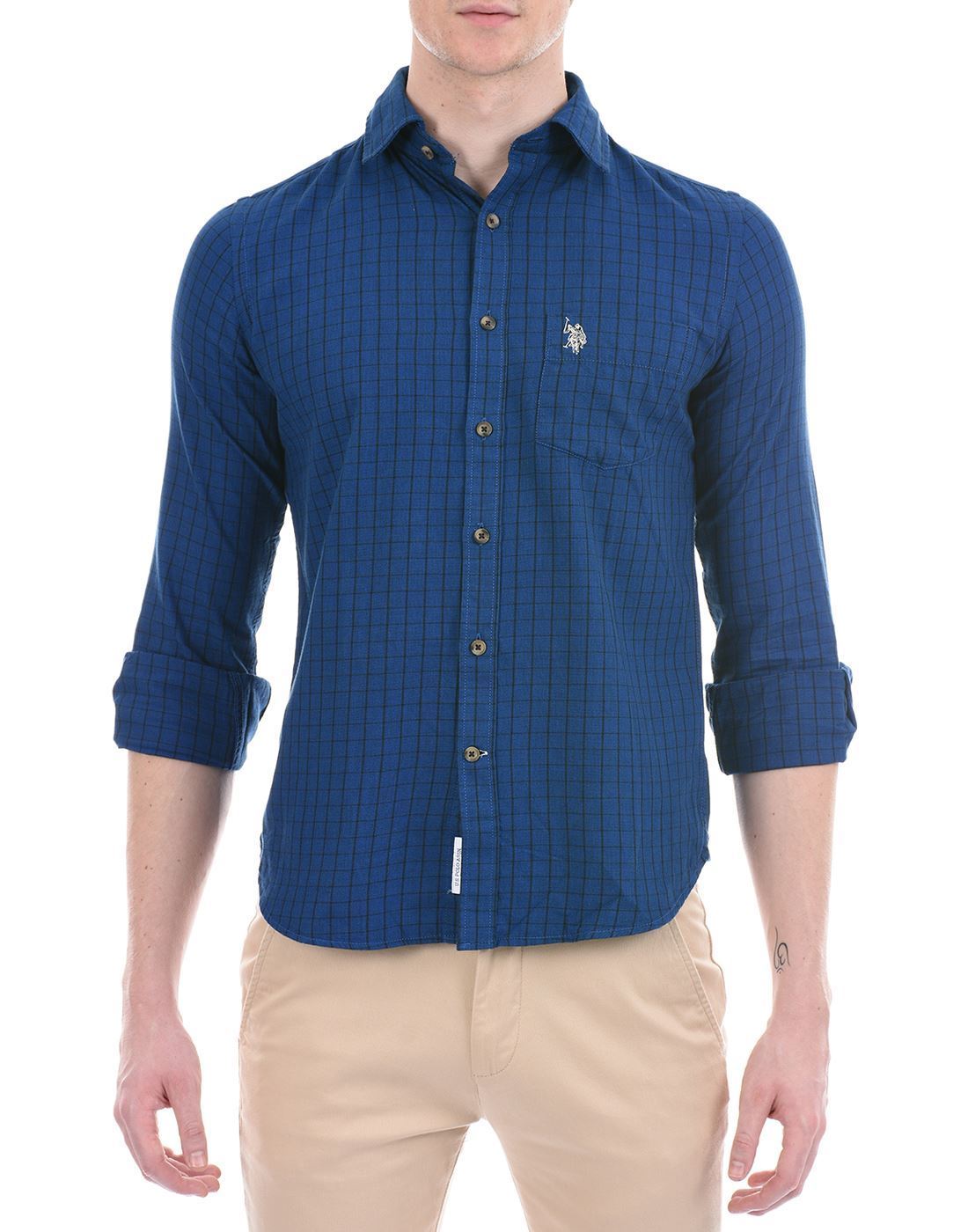 U.S.Polo Assn. Men Casual Wear Blue Shirt